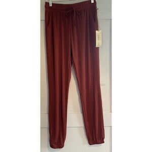 Paper + Tee Jogger Pants Lightweight Drawstring Pockets Rust Coral Color Size S